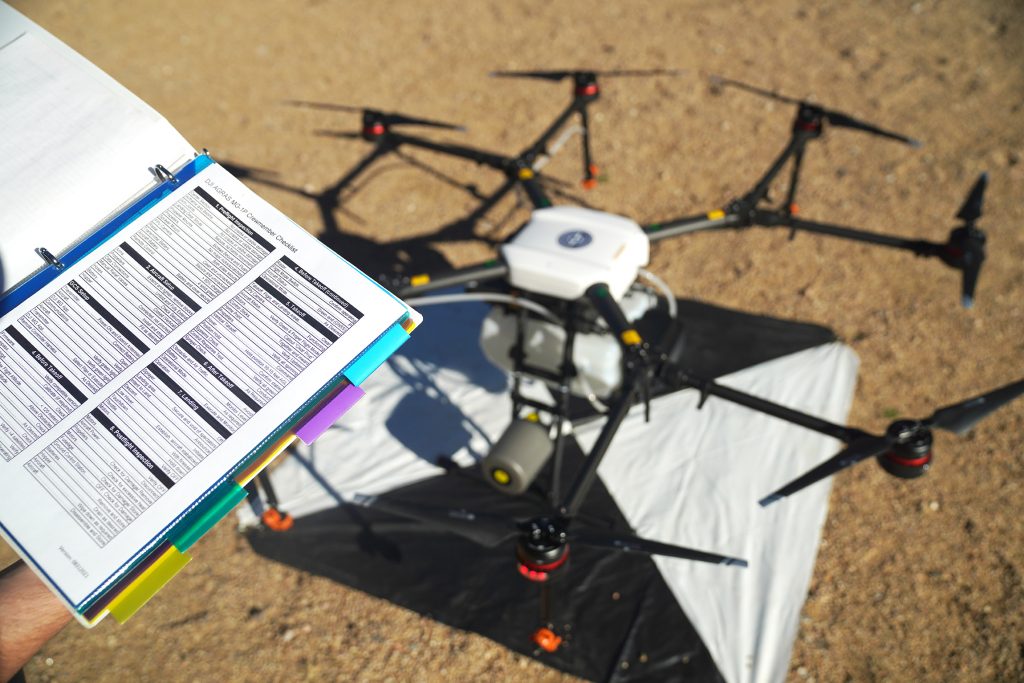 Grounded drone and a drone instruction manual