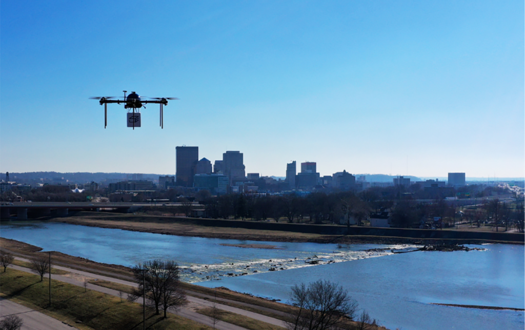 Drone flying over Ohio