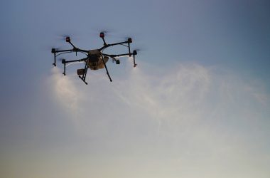 Aerial drone in the air