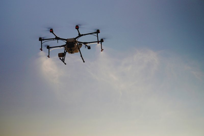 Aerial drone in the air