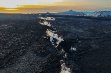 Aerial photo of a landscape in Iceland
