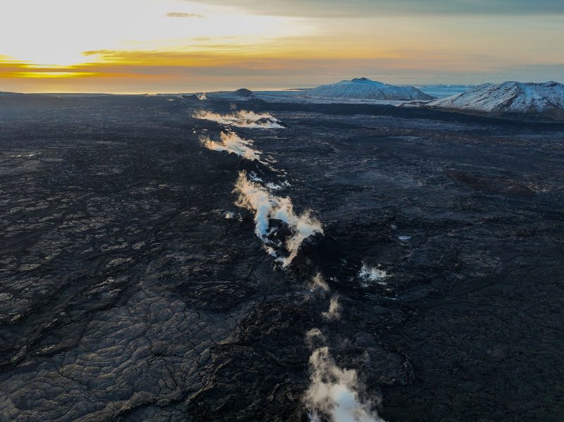 Aerial photo of a landscape in Iceland
