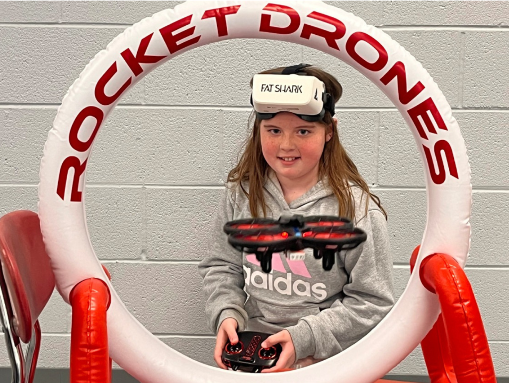 Little girl with drone