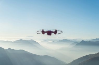 Drone flying in the air