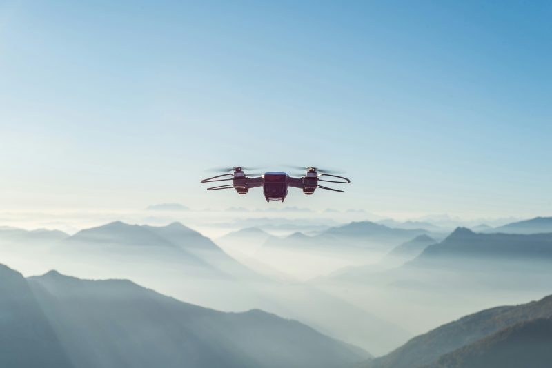 Drone flying in the air