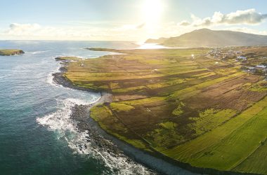 Drone shot of the coast of Ireland