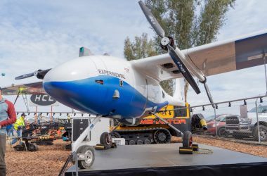 large agriculture spray drone from the Tulare drone expo