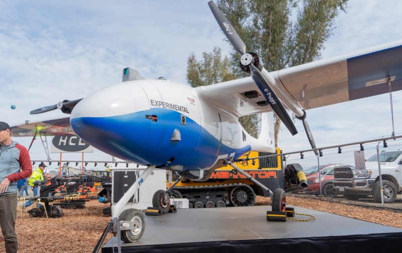 large agriculture spray drone from the Tulare drone expo