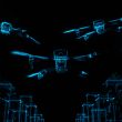 group of drones in a control system