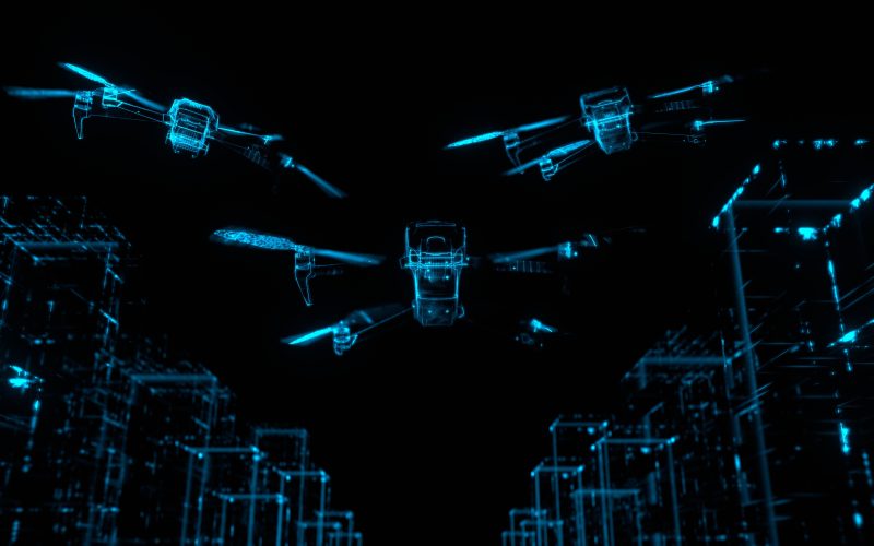 group of drones in a control system