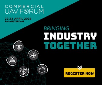 Ad and link for the 2026 Commercial UAV Forum event, to be held April 22-23, 2026 in Amsterdam