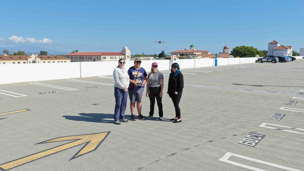 Coco Fulton and members of the Fullerton College Women & Drones Club